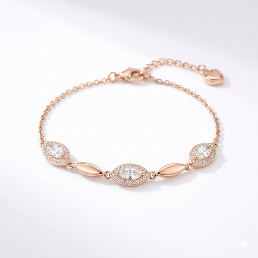 Blush Petal Link Bracelet Rose Gold