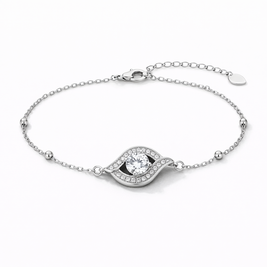 Celestial Wave Halo Bracelet Silver