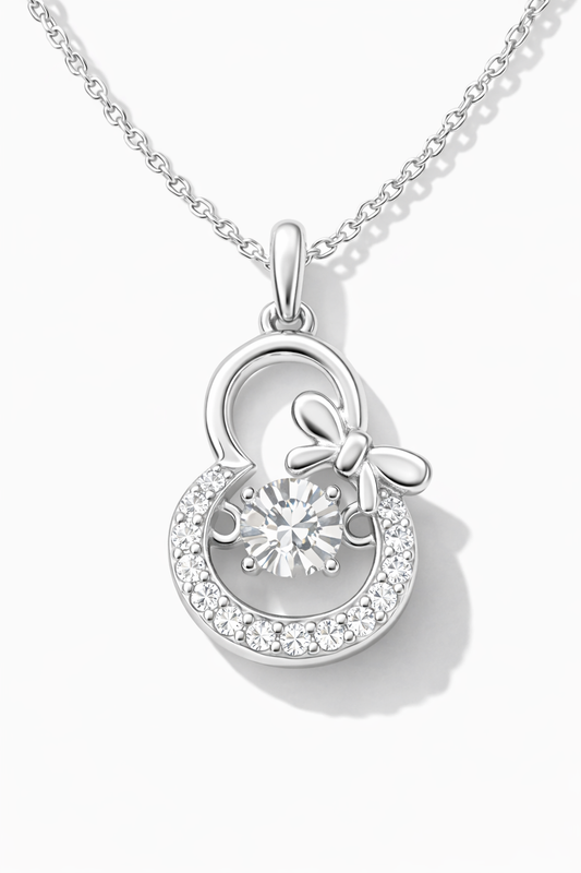 Celestial Bloom Pendant Necklace Silver