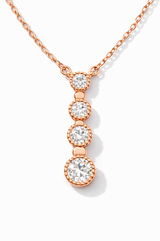 Rose Cascade Spark Pendant Necklace Rose Gold