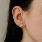 Domed Cluster Diamond Stud Earrings
