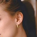 Scalloped Pebble Ear Climber Earrings