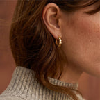 Scalloped Pebble Hoop Earrings
