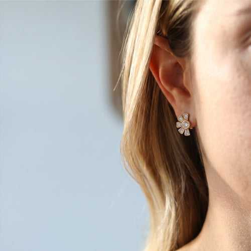 Blooming Pinwheel Diamond Stud Earrings