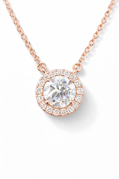 Halo Spark Necklace Rose Gold