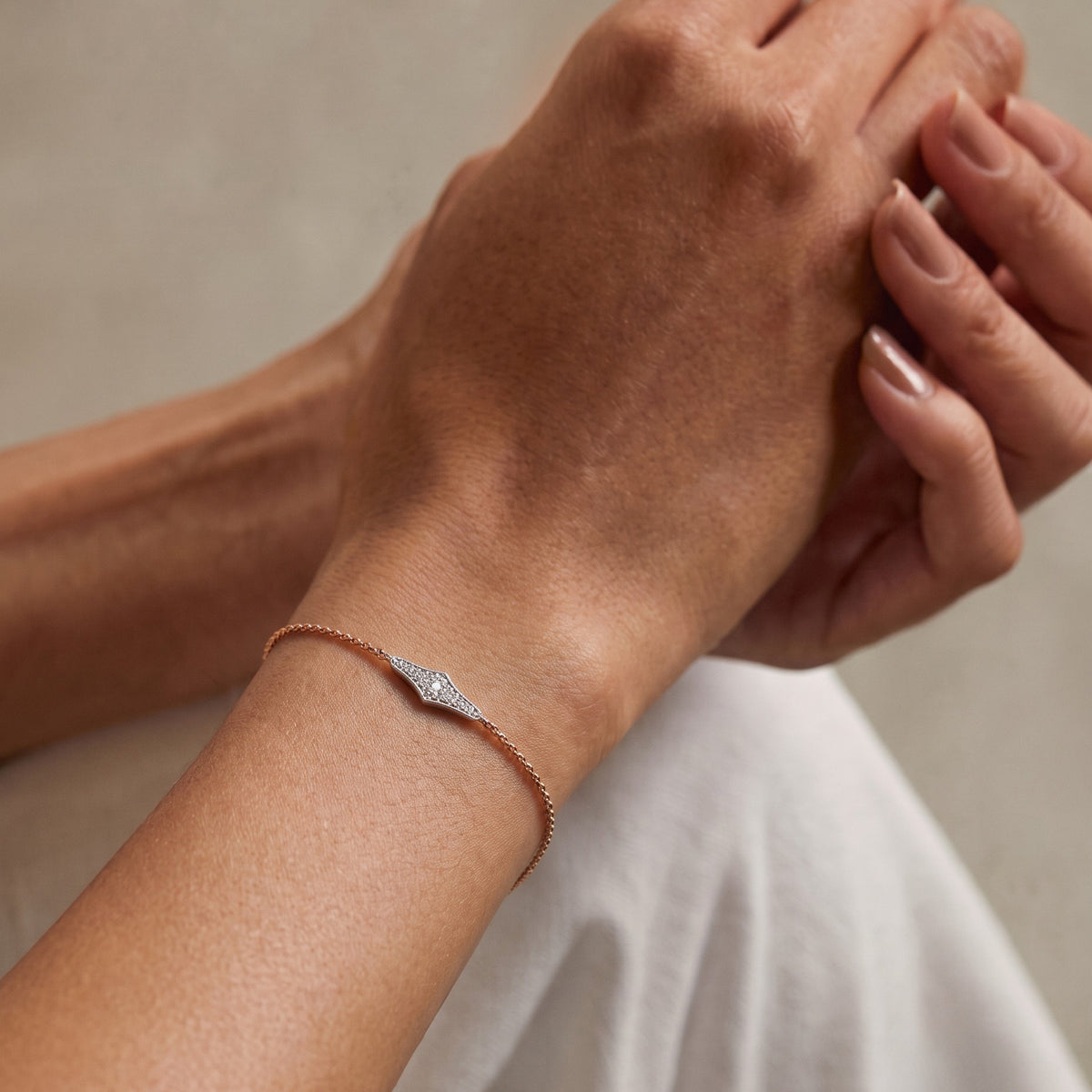 Diamond Kite Station Chain Bracelet