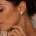 Octagon Starburst Diamond Stud Earrings