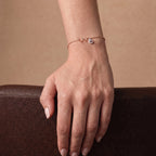 Wavy Wire Teardrop Diamond Charm Bracelet