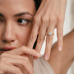 Beaded Band Solitaire Diamond Ring