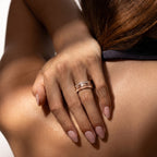 Fluted Two-Tone Diamond Band Ring