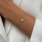 Round Bezel Solitaire Diamond Chain Bracelet