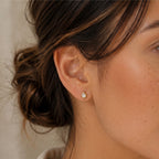 Flame Petal Bezel Diamond Stud Earrings