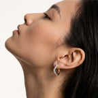 Twisted Wave Diamond Hoop Earrings