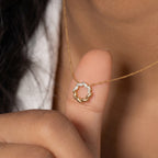 Diamond Wreath Circle Necklace