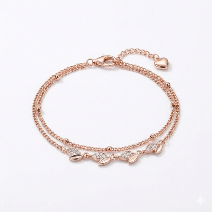 Petal Spark Link Bracelet Rose Gold