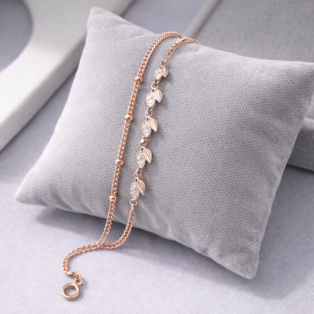 Petal Spark Link Bracelet Rose Gold