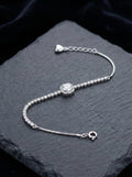 Classic Halo Center Tennis Bracelet Silver