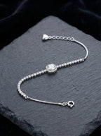Classic Halo Center Tennis Bracelet Silver