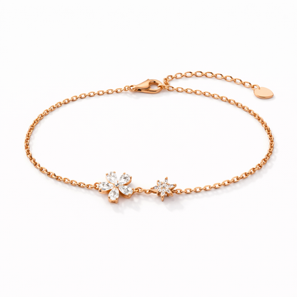 Starlight Bloom Charm Bracelet Rose Gold