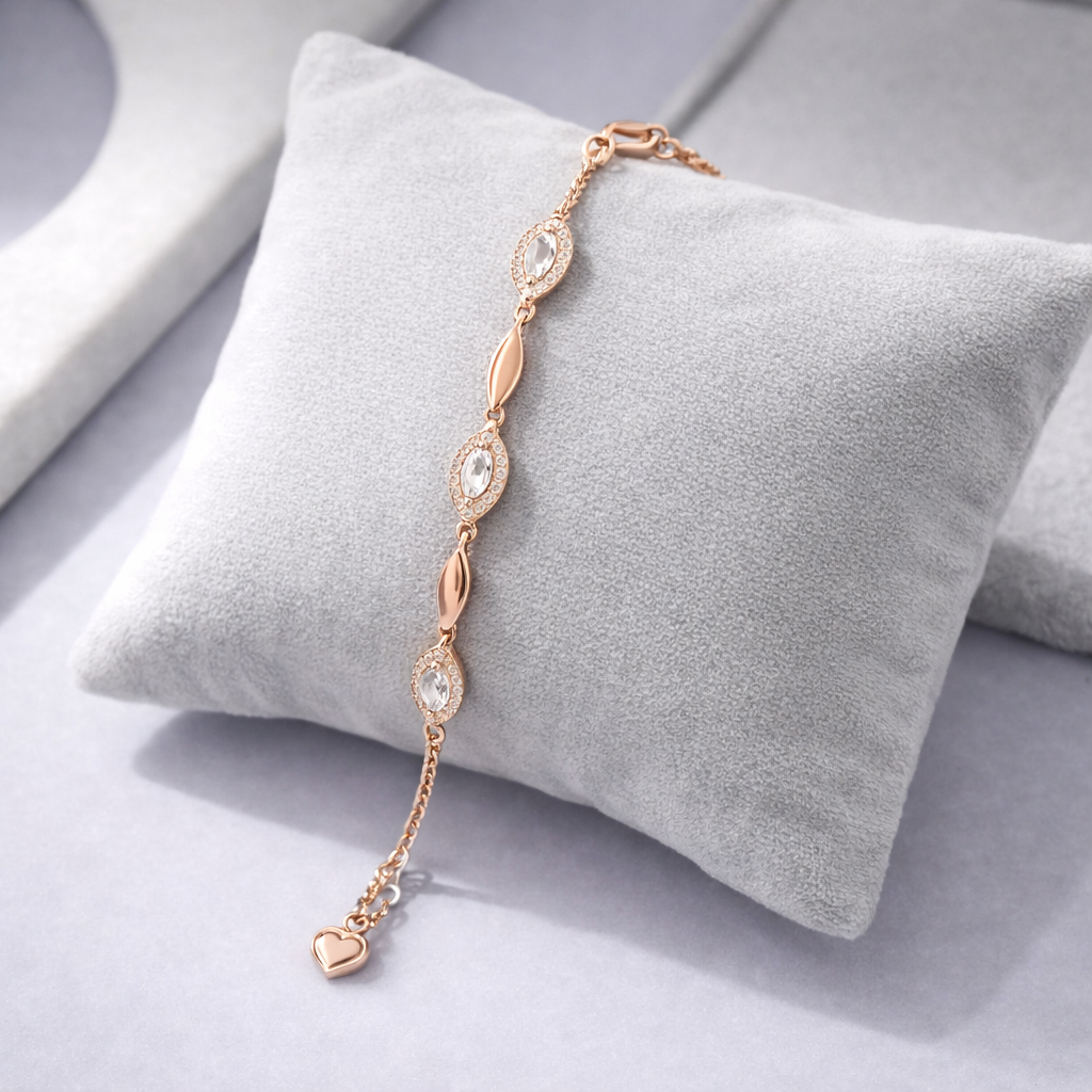 Blush Petal Link Bracelet Rose Gold