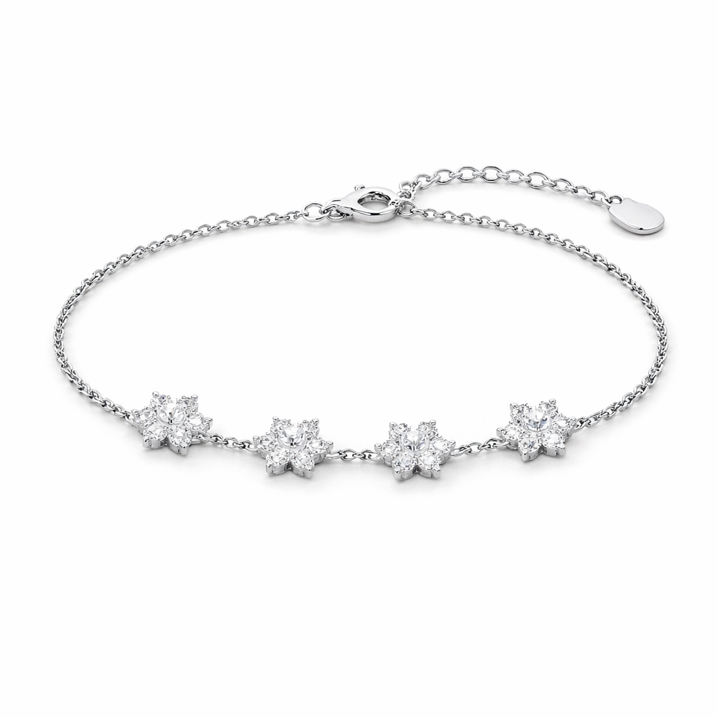 Starlume Floral Halo Bracelet Silver