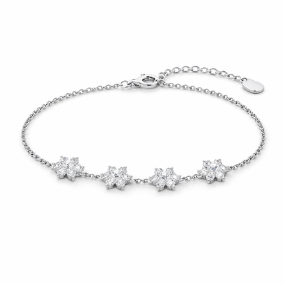 Starlume Floral Halo Bracelet Silver