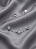 Evil Eye Tria Charm Bracelet Silver