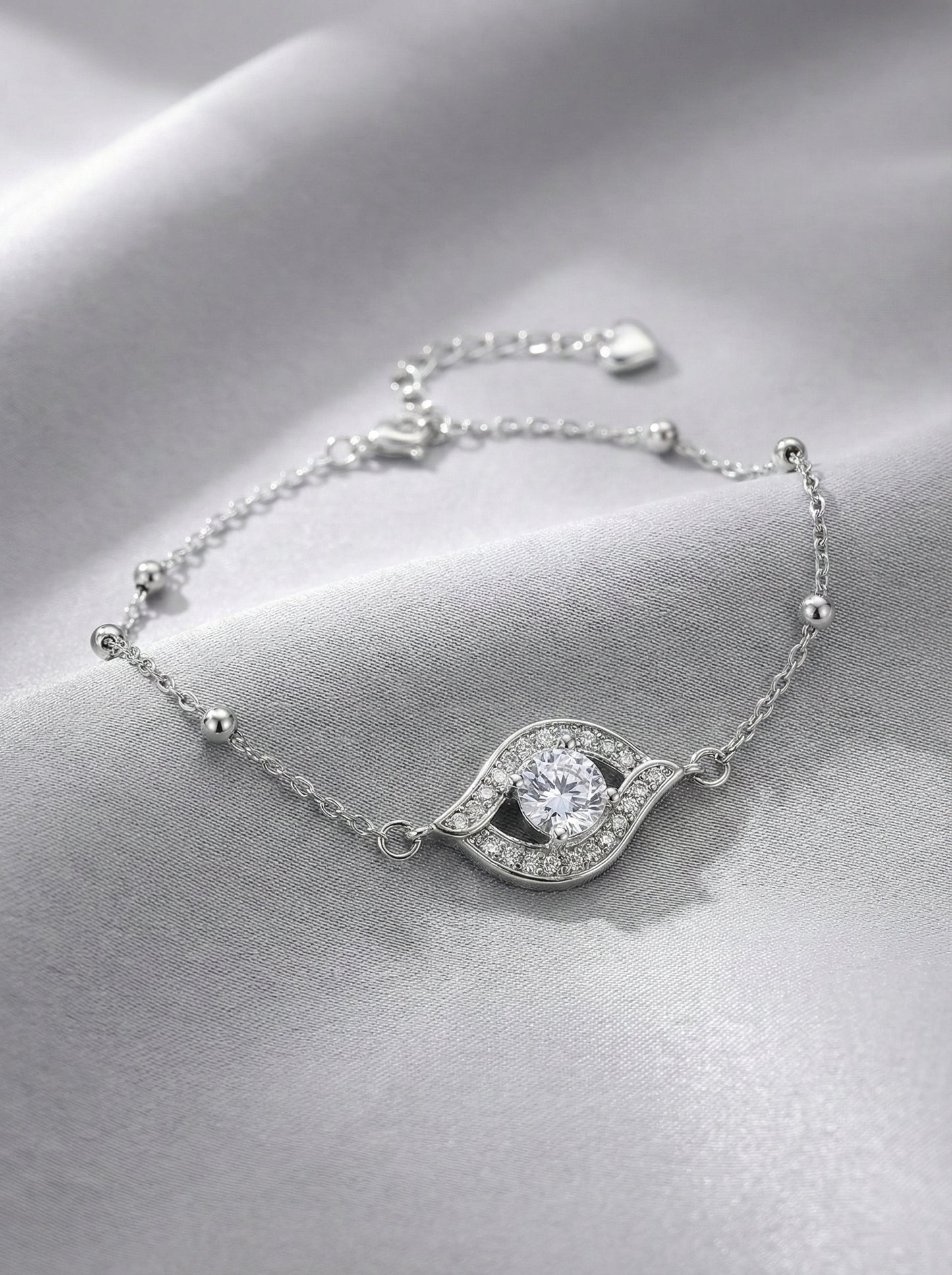 Celestial Wave Halo Bracelet Silver