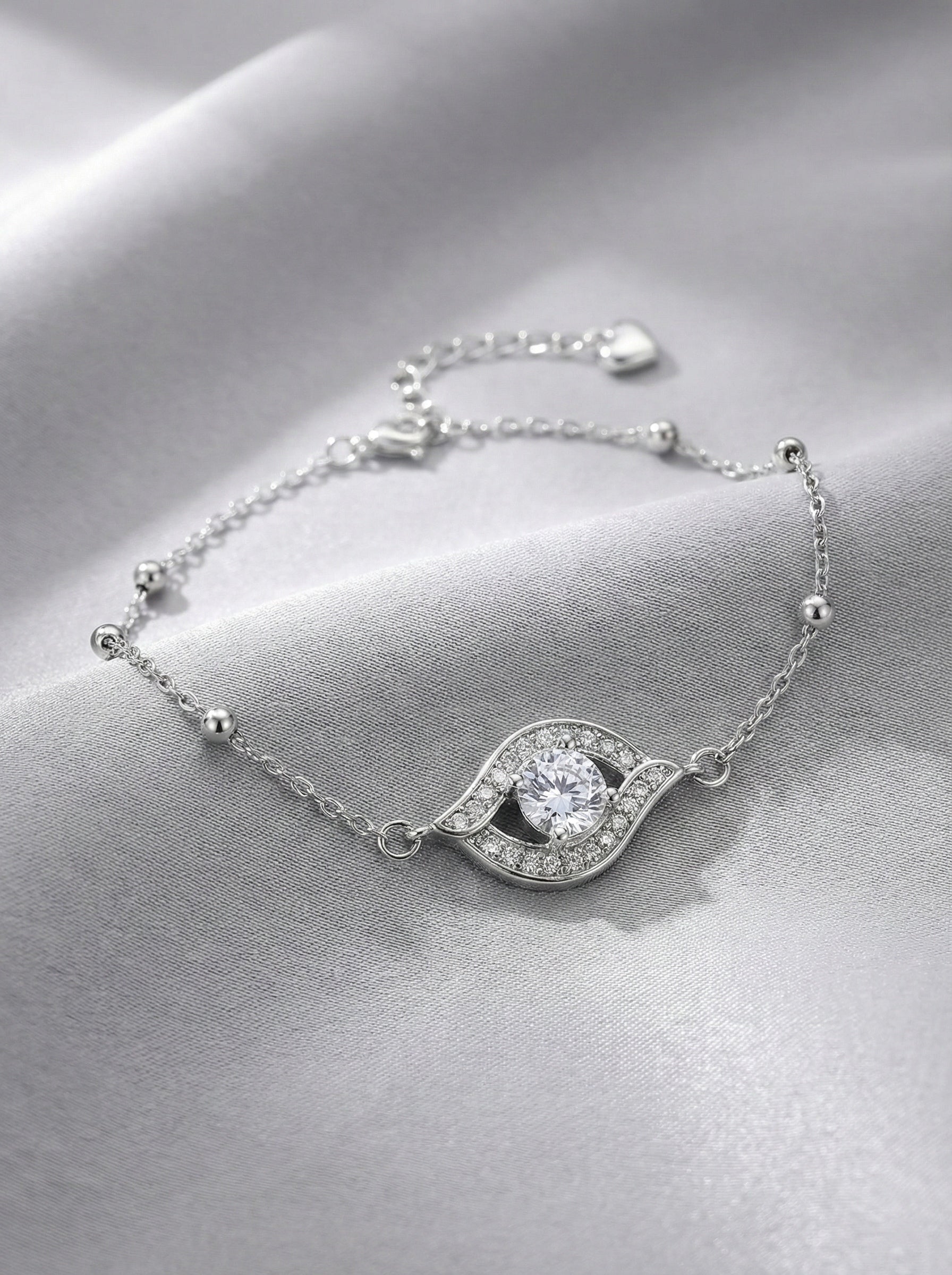 Celestial Wave Halo Bracelet Silver