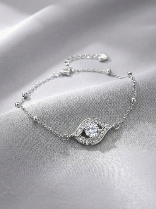 Celestial Wave Halo Bracelet Silver