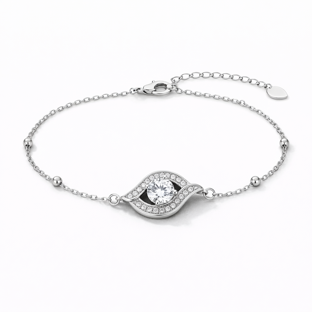 Celestial Wave Halo Bracelet Silver