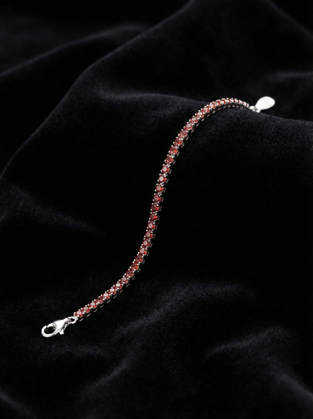 Crimson Grace Tennis Bracelet Silver