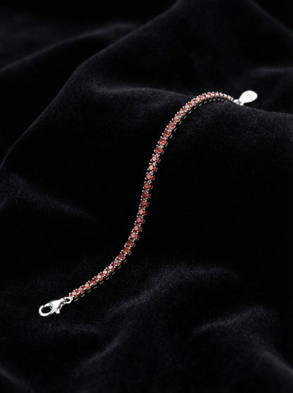 Crimson Grace Tennis Bracelet Silver