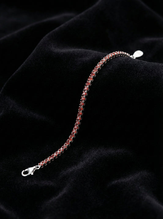 Crimson Grace Tennis Bracelet Silver