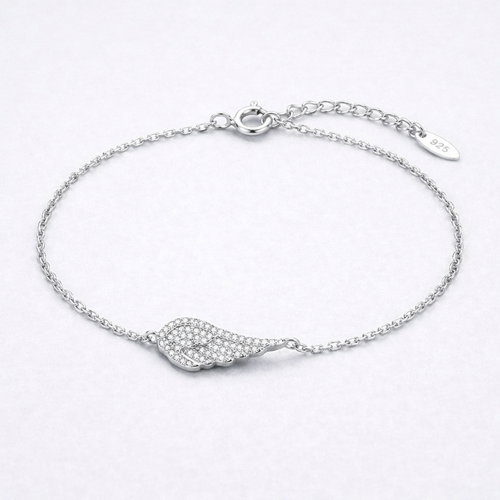 Angel Wing Sparkle Bracelet Silver