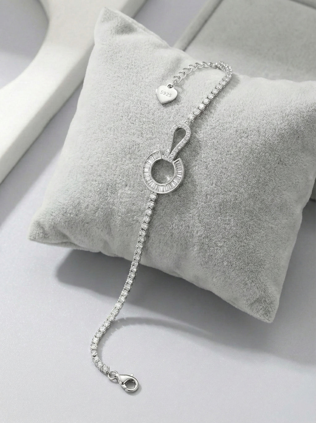 Infinity Halo Diamond Bracelet Silver