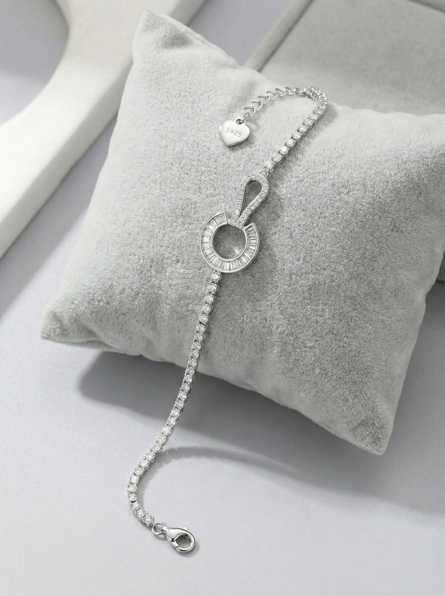 Infinity Halo Diamond Bracelet Silver