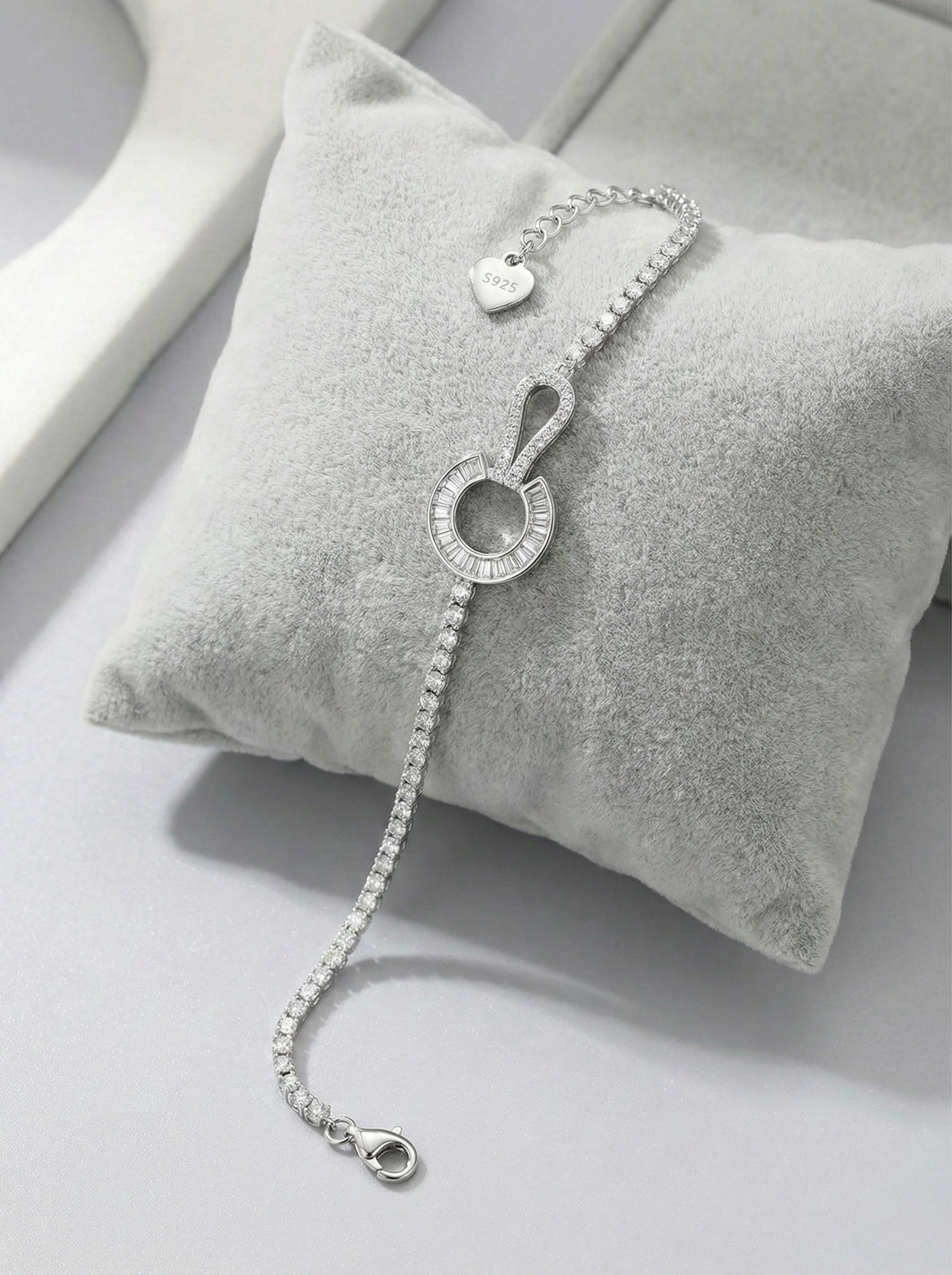 Infinity Halo Diamond Bracelet Silver