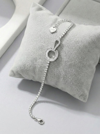 Infinity Halo Diamond Bracelet Silver