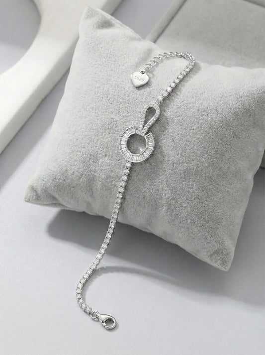 Infinity Halo Diamond Bracelet Silver