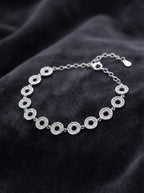 Circle of Sparkle Link Bracelet Silver