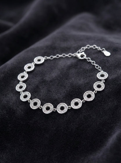 Circle of Sparkle Link Bracelet Silver