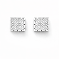 Radiant Square Pave Studs Silver