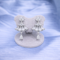 Royal Cascade Crystal Chandelier Earrings Silver