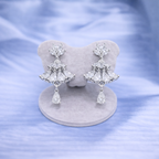 Royal Cascade Crystal Chandelier Earrings Silver