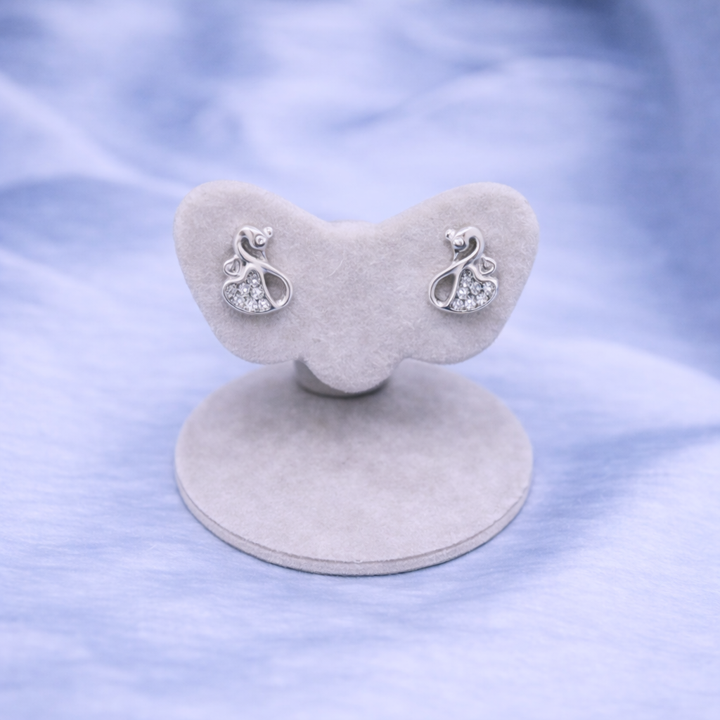 Infinity Swan Sparkle Studs Silver