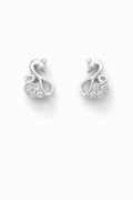 Infinity Swan Sparkle Studs Silver
