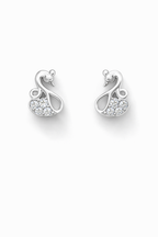 Infinity Swan Sparkle Studs Silver