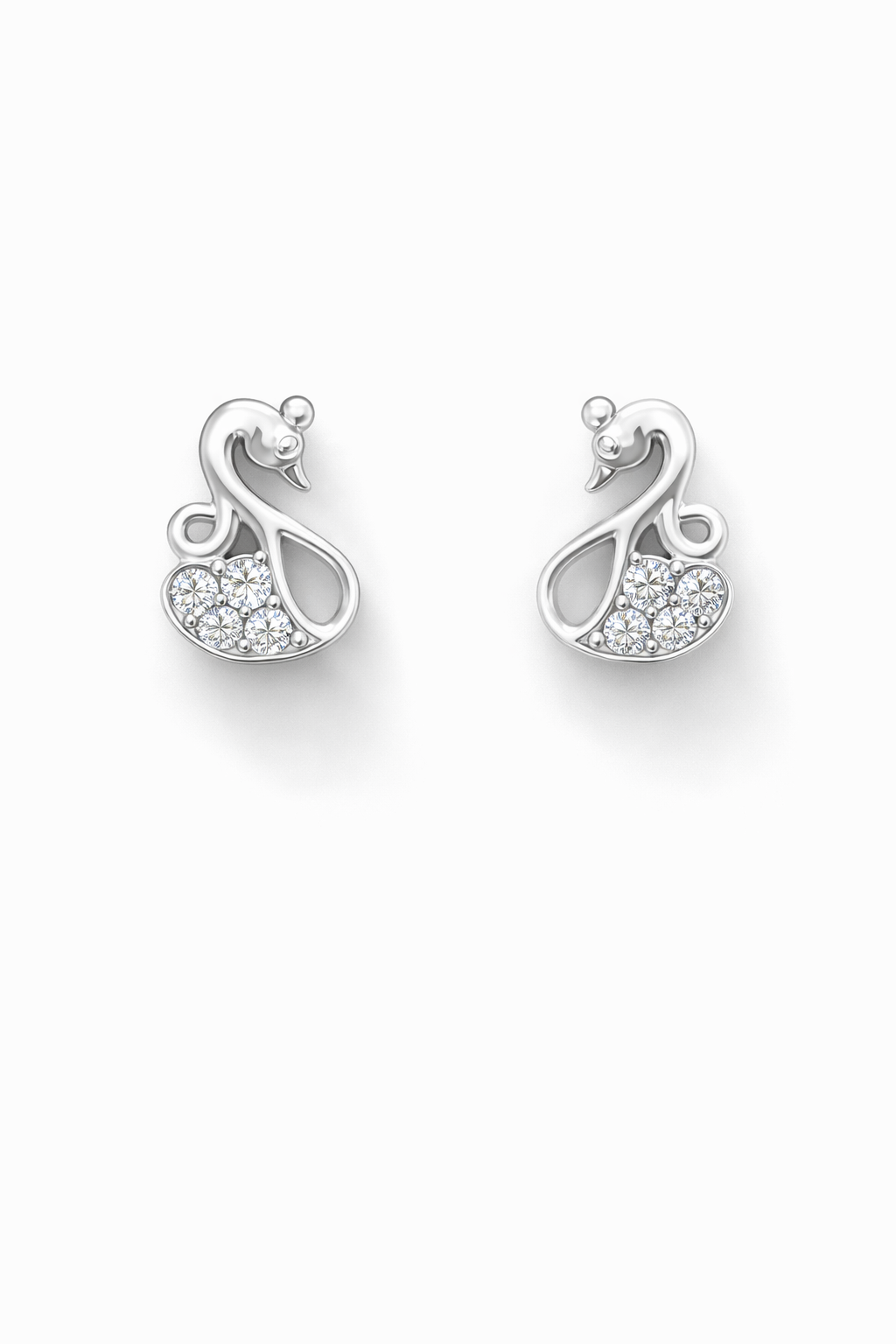 Infinity Swan Sparkle Studs Silver