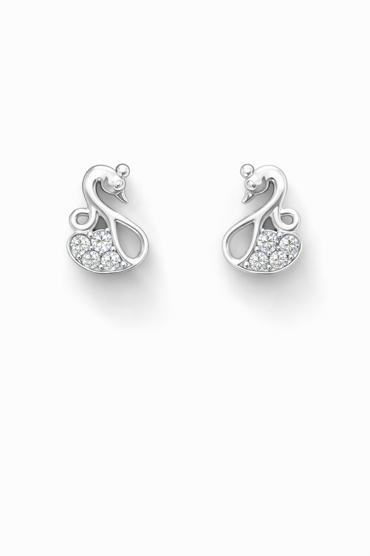 Infinity Swan Sparkle Studs Silver